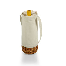 Picnic Time Malbec Insulated Canvas and Willow Wine Basket (Beige) - I'll Drink to That!