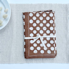 Sobremesa Brown Polka Dots Cotton Cloth Dinner Napkins | Table Linens