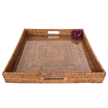 Artifacts Trading Company Square Serving Ottoman Trays with Glass Insert