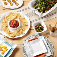 Q Squared Ruffle White Melamine Large Oval Platter