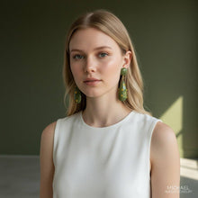 Kathryn Olive And Yellow Polka Dot Drop Earring