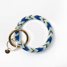 INK + ALLOY Chloe Chevron Stripe Key Ring Blue
