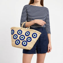 Evil Eye Straw Beach Bag  Versatile Handwoven Summer Tote